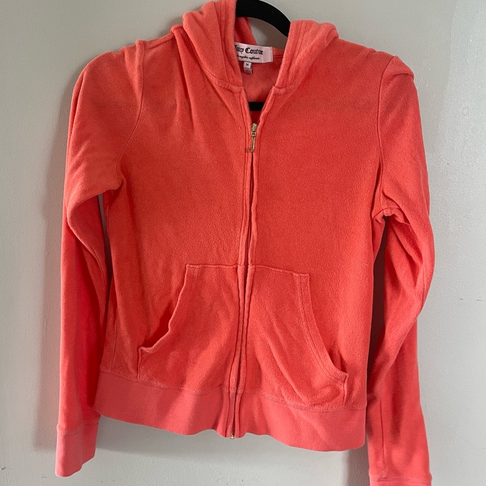 Juicy Couture terry cloth jacket coral size medium